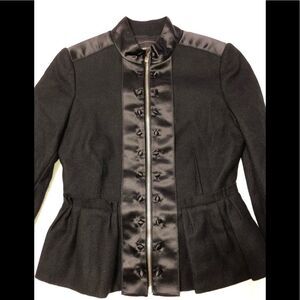 BCBG MAXAZRIA Black Fitted Peplum Jacket, Size XS